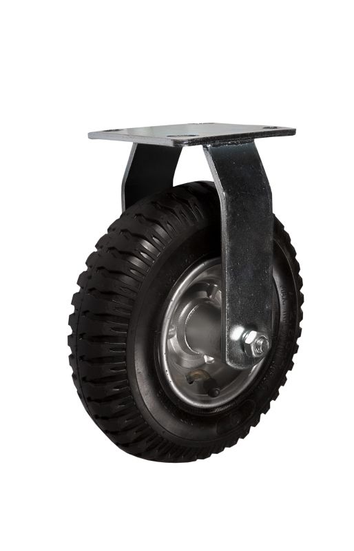 Колесные опоры неповоротные, пневматическое колесо, стальной прессованный обод, платформенное крепление, шарикоподшипник (PRF80 (60))