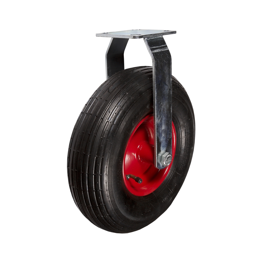 Колесные опоры неповоротные, пневматическое колесо, стальной прессованный обод, платформенное крепление, шарикоподшипник (PRF90 (60))